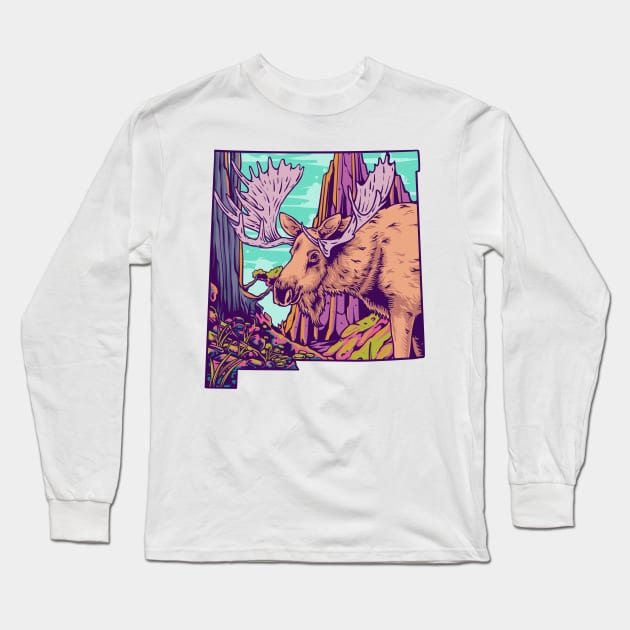 Moose Long Sleeve T-Shirt by phsycartwork